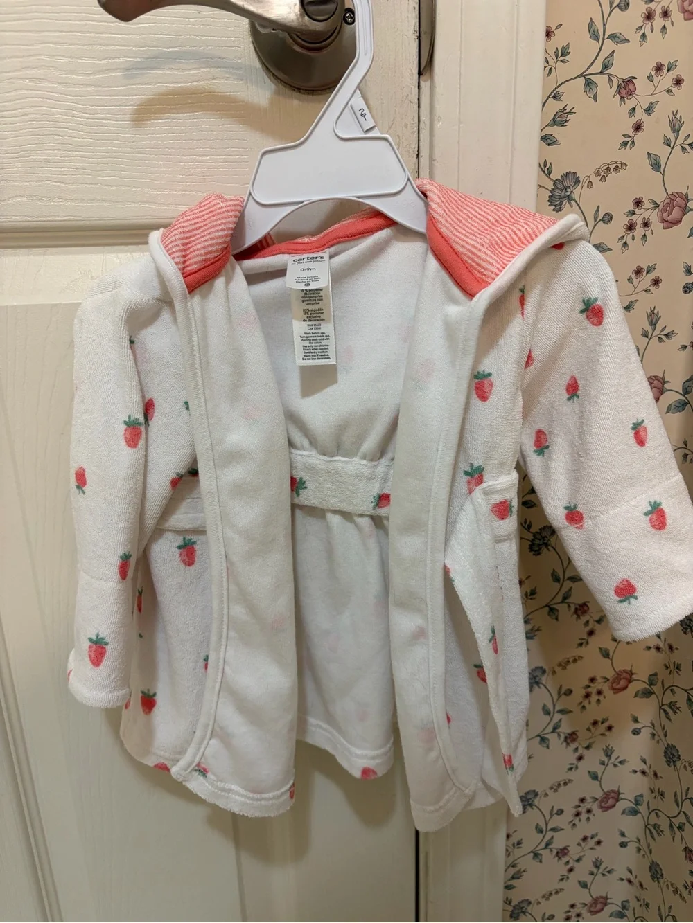Like new Carters 0 to 9 months hooded Terry cloth robe